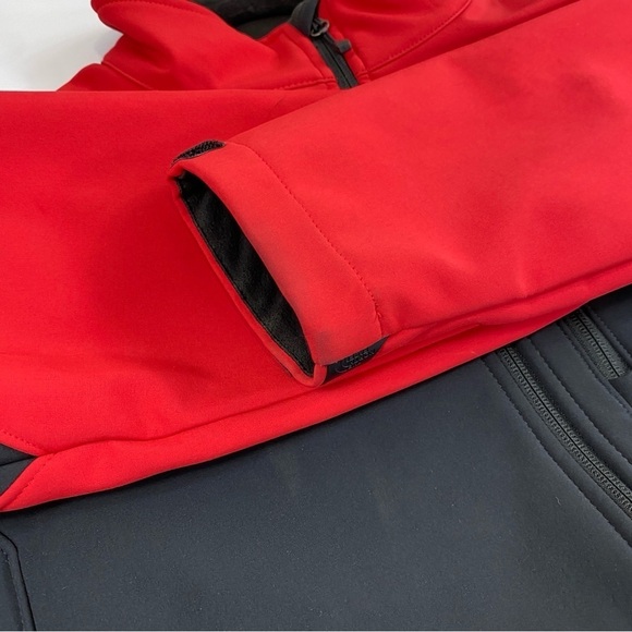 The North Face Men's Red Gray Softshell Water Resistant Jacket Coat Sz L - Picture 9 of 14